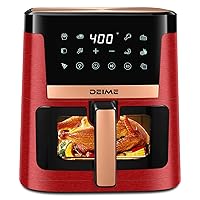 Air Fryer 7.5 QT 1700W Oilless Oven Healthy Cooker Air Fryers Large Capacity with 12 Presets, Visible Cooking Window, LCD Touch Screen, Customerizable Cooking, Non-Stick Basket (Red)