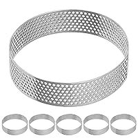 Tart Ring 6Pcs Stainless Steel Cake Ring for Baking Nonstick 3 Inch Round Pastry Rings for French Dessert, Small Fruit Tarte Crust, English Muffin, Mousse Donut Pans