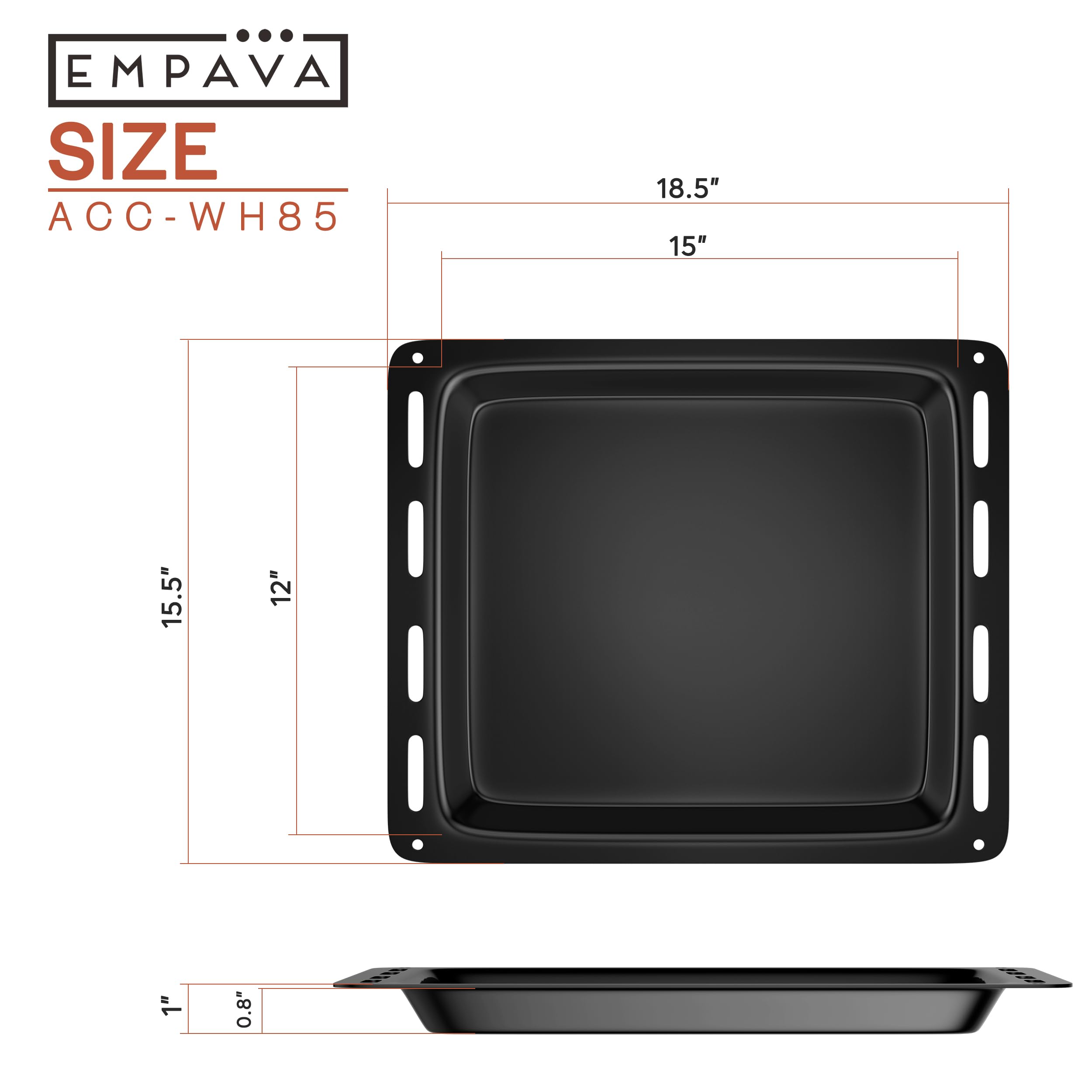 Empava Oven Broiling Pan Compatible With 24- Inch Single Wall Oven In Black