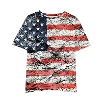 Boys Size 8 Patriotic Shirt Girl's Boy's Tops Fashion Tees Independence Day Tie Dye Shirts Scoop Neck Tees