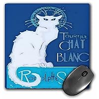 3dRose - Tournee Chat Blanc Parody Le Chat Noir - Distressed - Mouse Pad - (mp-356211-1)