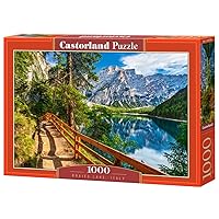 CASTORLAND 1000 Piece Jigsaw Puzzle, Braies Lake, Italy, Landscape Puzzle of Italy with Mountains, Dolomites, South Tyrol, Adult Puzzle, Castorland C-104109-2