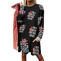I Burn Off Crazy (2) Women's Sweatshirt Dress Long Sleeve Crewneck Pullover Tops Sweater Dress with Pockets