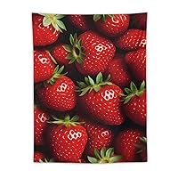 3D Strawberry Printed Tapestry Wall Hanging Poster Vertical Artwork for Home Bedroom Living Room Decorative