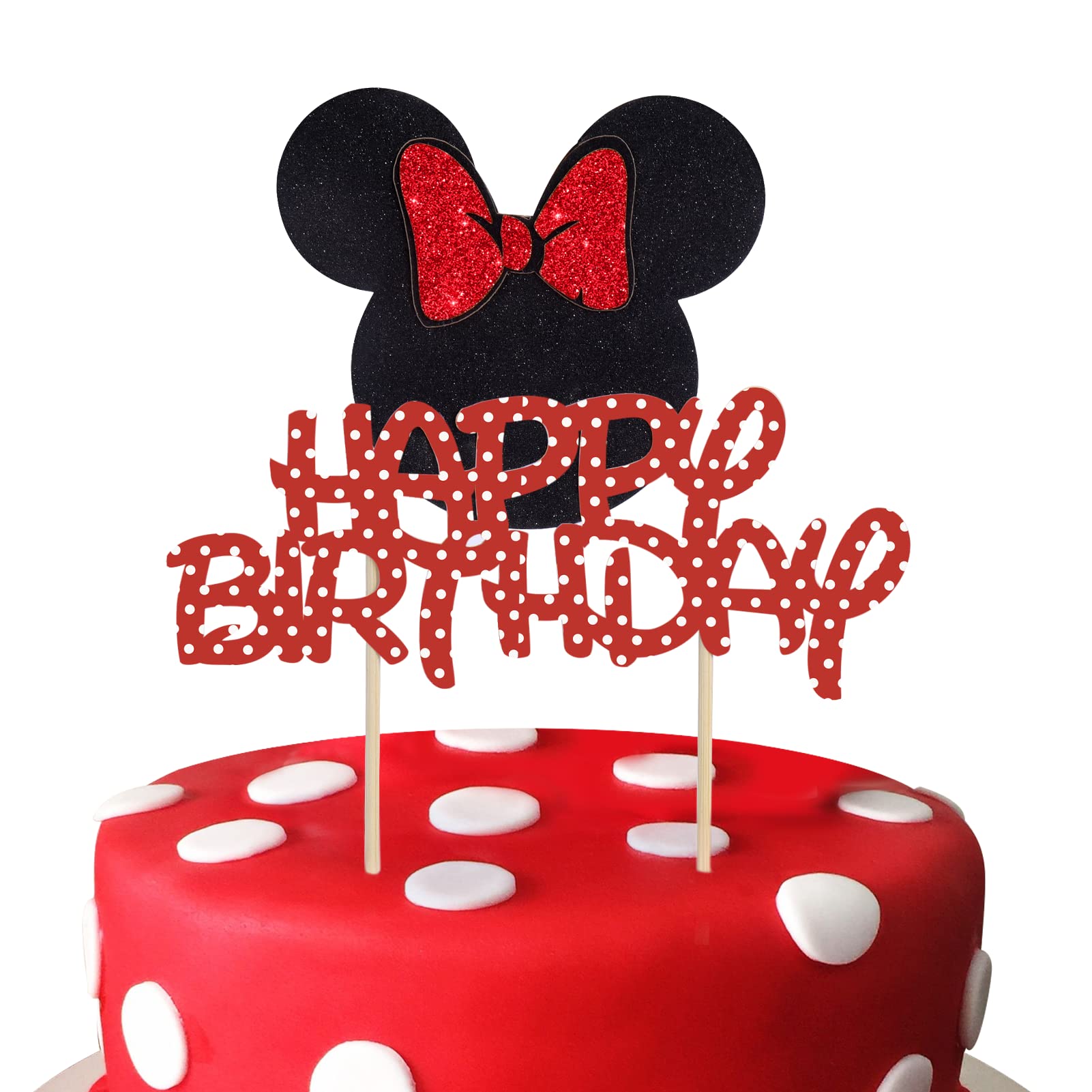 Mua Juome Mouse Cake Topper, Red Bow Mouse Happy Birthday Cake ...