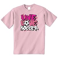 Threadrock Big Girls' Live Love Soccer Youth T-Shirt