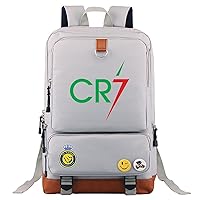 Cristiano Ronaldo Wear Resistant Daypack Casual Laptop Rucksack-Al Nassr FC Lightweight Backpack