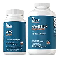 Dr. Tobias Lung Health & Magnesium Bisglycinate Supplements for Lung Cleanse & Detox, Supports Energy, Muscle, Bone & Joint Health, Non-GMO