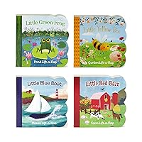 4 Pack Chunky Lift a Flap Board Books: Little Red Barn/ Little Blue Boat/Little Green Frog/Little Yellow Bee
