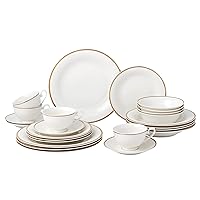 24 Piece Dinnerware Set-Bone China, Service for 4 by Lorren Home Trends