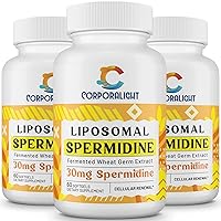 30mg Spermidine Supplement, Liposomal Spermidine, High Absorption, More Potent Than Spermidine 3HCL, Fermented Wheat Germ Extract, Spermidine for Women & Men, Cellular Renewal, Longevity, 180 Softgels
