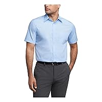 Van Heusen Men's Short Sleeve Dress Shirt Regular Fit Poplin Solid