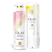 Cleansing and Nourishing Body Wash, 17.9 fl oz and Conditioner, 8 fl oz compatible with Olay