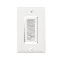 Legrand - OnQ Cable Access Wall Plate, Recessed Wall Plate Hides Low Voltage Cables Behind the Wall, Cable Wall Plate for Multiple Cords, White, WP1014WHV1