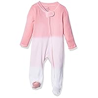 Sleep and Play Footed Pajamas One-Piece Sleeper Jumpsuit Zip-Front Pjs 100% Organic Cotton for Baby Girls