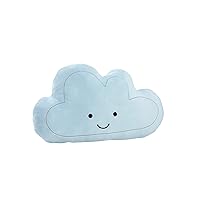 Little Love by NoJo - Plush Happy Cloud Shaped Decorative Pillow, Decorative Nursery Pillow, Playroom Décor, Cute Throw Pillows, Blue, Silver