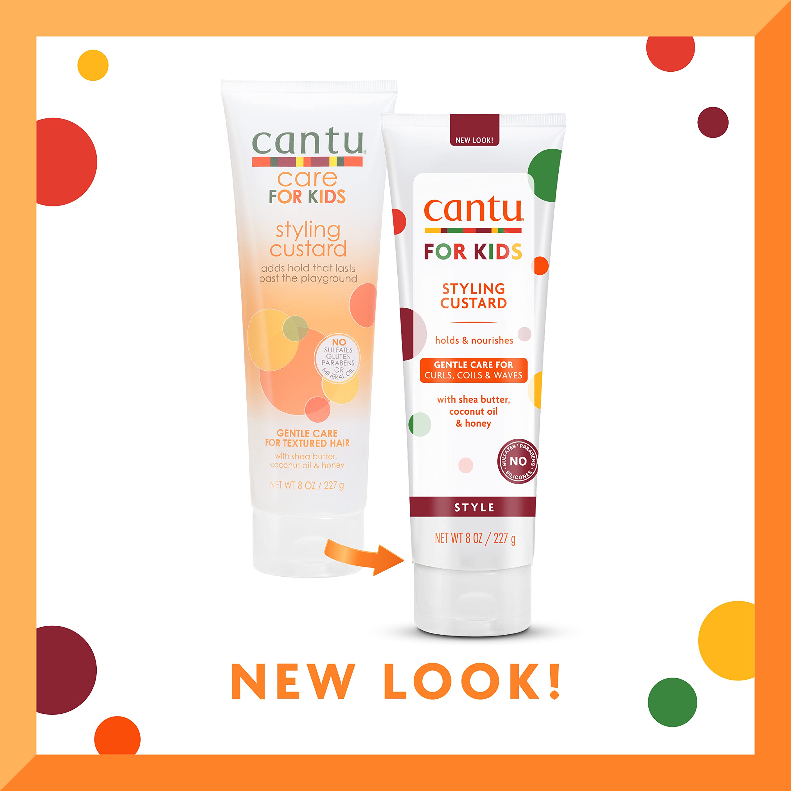 Cantu Care for Kids Sulfate-Free Styling Custard with Shea Butter, 8 fl oz (Packaging May Vary)