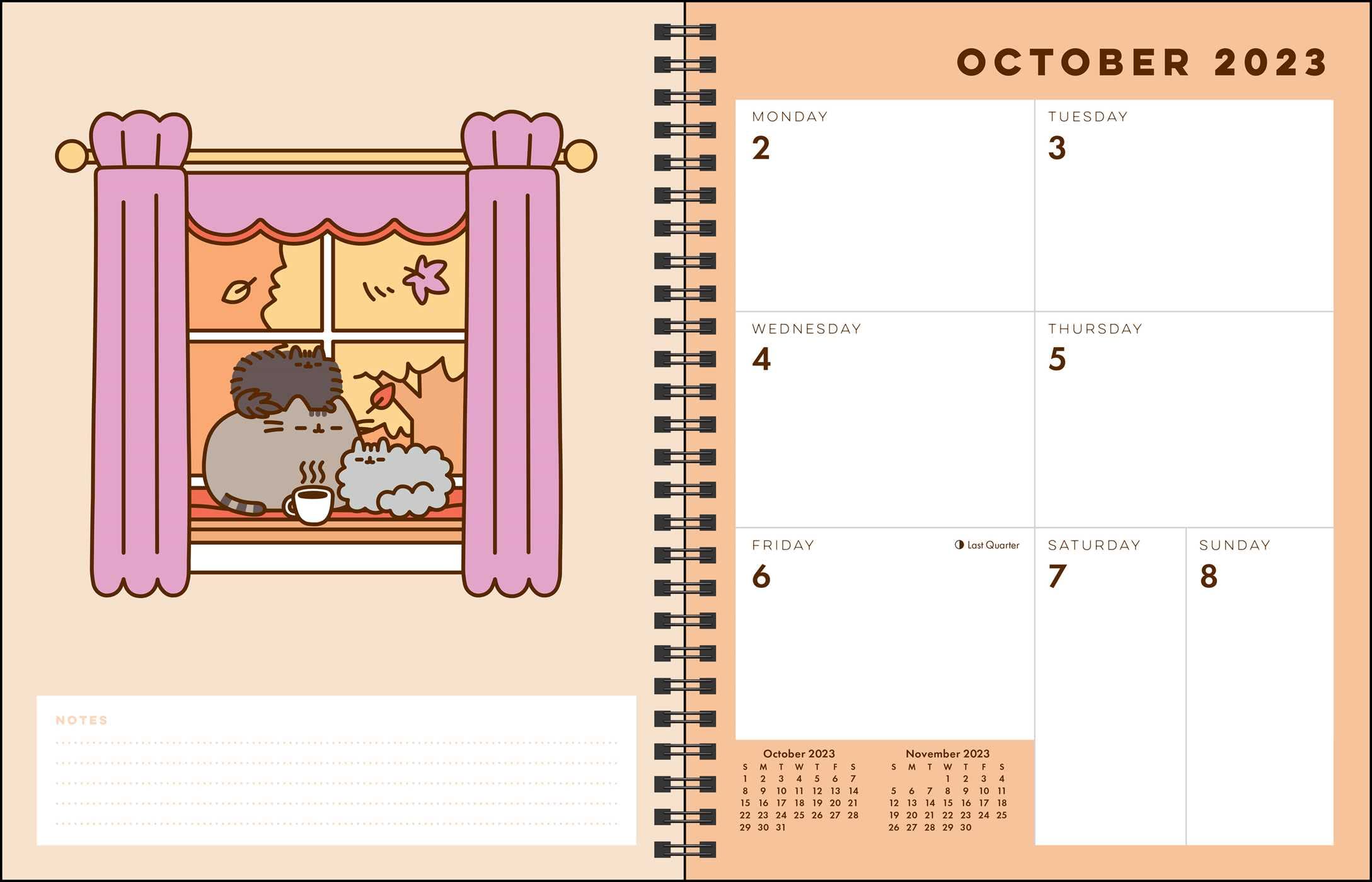 Pusheen 16-Month 2023-2024 Weekly/Monthly Planner Calendar