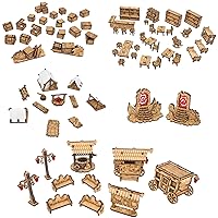 TowerRex DND Terrain Bundle: Tavern Furniture, Medieval Street, Box & Chest, Portals, Adventurer's Camp, DND Accessories for Dungeons & Dragons, Pathfinder, Warhammer