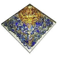 Lapis Lazuli Stone Pyramid Healing Crystals Reiki Organite Pyramid Reiki Spritual Gift With Red Gift Pouch