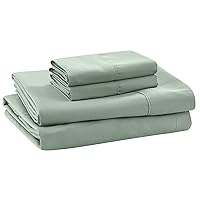 Modern Threads Soft Microfiber Solid Sheets - Luxurious Microfiber Bed Sheets - Includes Flat Sheet, Fitted Sheet with Deep Pockets, & Pillowcases Seafoam Queen