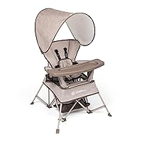 Baby Delight Go with Me Venture Portable Chair | Indoor and Outdoor | Sun Canopy | 3 Child Growth Stages | Sandstone