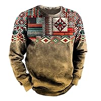 Mens Large Size Long Sleeve Pullover Tops Stand Collar Casual 6 Button O Neck Sweatshirt Fashion Loose Tshirt