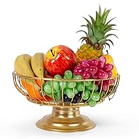 Fruit basket, Gold, Decorative Fruit basket. Countertop Fruit bowl. Gold Metal Basket