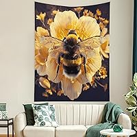 Buyidec Flowers Pollen Bee Tapestry Wall Hanging Art Deco Tapestries for Bedroom Living Room Dorm60 x90