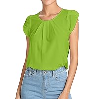 Fancy Tops for Women Short Sleeve Trendy Solid 2024 Womens T Shirts Crew Neck Casual Pullover Vintage Womans Tops