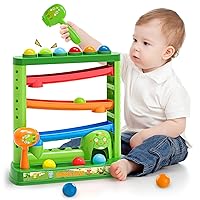 Toddlers Toys for 1 2 3 Years Old Kids, Pound A Ball Toys Included 2 Hammer & 12 Balls, Montessori Toys for 12-18 Months Baby, Interactive Game For Boys and Girls, Early Learning Educational Gift