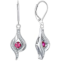 YL Eye Earrings Sterling Silver Dancing Diamond Halo Dangle Earrings Drop Birthstone Jewelry for Women