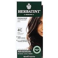 Permanent Haircolor Gel, 4C Ash Chestnut, Alcohol Free, Vegan, 100% Grey Coverage - 4.56 oz