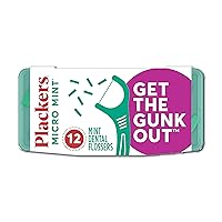 Micro Mint Dental Floss Picks with Travel Case, 12 Count (Color may vary)