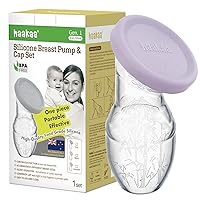 haakaa Manual Breast Pump Breast Milk Collector Without Base 4oz/100ml+Lid (Lavender)