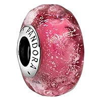 PANDORA Wavy Pink Murano Glass
