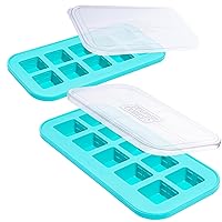 Souper Cubes 2 Tbsp Silicone Freezer Tray With Lid - Easy Meal Prep Container and Kitchen Storage Solution - Silicone Mold for Soup and Food Storage - Aqua – 2-Pack