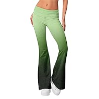 Yoga Pants Women 2024 Gradient Color Sexy Leisure Slim Fit Fashion with Elastic Low Waist Flare Pants