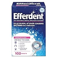 Efferdent Anti-Bacterial Denture Cleanser Tablets, 102 Count (Pack of 3)