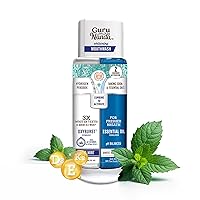 GuruNanda Dual Barrel Oxyburst Whitening Mouthwash - Contains Hydrogen Peroxide to Promote Whiter Teeth - Alcohol & Fluoride Free Rinse with 100% Natural Essential Oils, Wild Mint Flavor - 20 Fl Oz