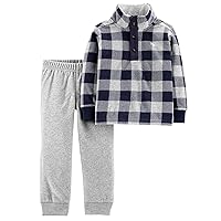 Carter's Baby Boys' 2 Pc Sets 121g898 (Heather Plaid Fleece Pullover, 12 Months)