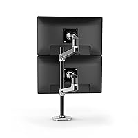 Ergotron – LX Vertical Stacking Dual Monitor Arm, VESA Desk Mount – for 2 Monitors Up to 40 Inches, 7 to 22 lbs Each – Tall Pole, Polished Aluminum Ergotron – LX Vertical Stacking Dual Monitor Arm, VESA Desk Mount – for 2 Monitors Up to 40 Inches, 7 to 22 lbs Each – Tall Pole, Polished Aluminum