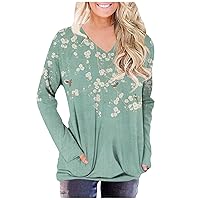 Oversize T Shirts T Shirts Womens Long Sleeve Shirts Womens T Shirts Vacation Shirt Womens Blouses and Tops Dressy Womens Fall Clothes Womens Shirts Green L