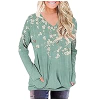 Plus Size Tops for Women Long Sleeve Tee Shirts for Women Womens Shirts Shirts for Women Y2K Shirts Shirt Trendy Fall Clothes for Women Long Sleeve Shirts Green XL