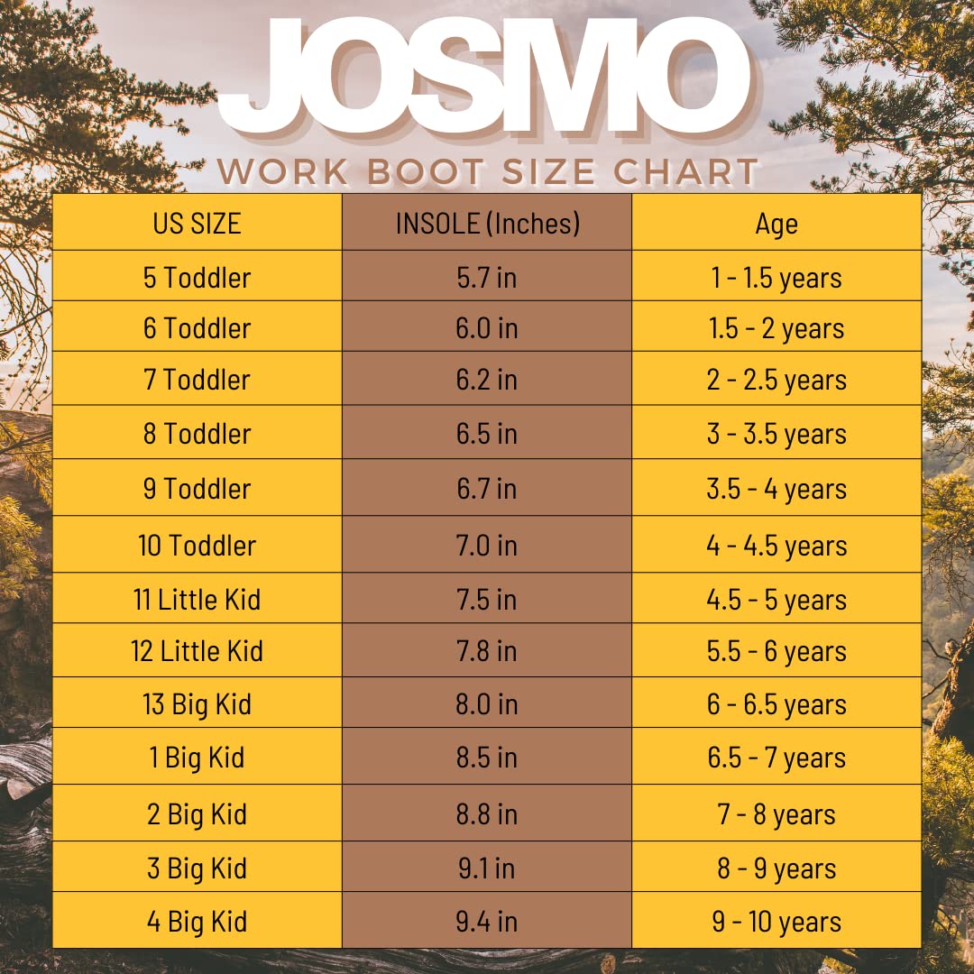 Josmo Unisex-Child Hiking Outdoor Waterproof Lace-up Comfort (Little Big Kid) Constrution Workboots