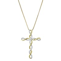 1/5 CTTW Diamond Cross Necklace in Sterling Silver
