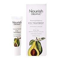 Nourish Organic | Renewing & Hydrating Eye Treatment - Avocado & Argan | GMO-Free, Cruelty Free, 100% Vegan (0.5oz)