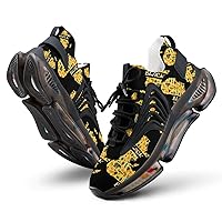 Black-African Tribal Map Men's Running Shoes Lightweight Gym Workout Shoes Breathable Non Slip Sneakers for Women