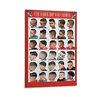TOYOCC Hair Salon Poster Kids Hairstyle Barber Beauty Barbershop Art Poster Canvas Poster Bedroom Decor Office Room Decor Gift Frame-style 24x36inch(60x90cm)