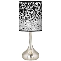 Black Terrazzo Giclee Droplet Modern Table Lamp with Print Shade